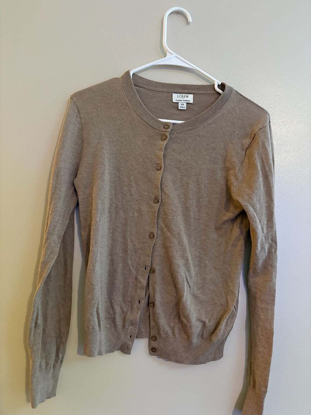 J.Crew Classic Cardigan Tan Size XS